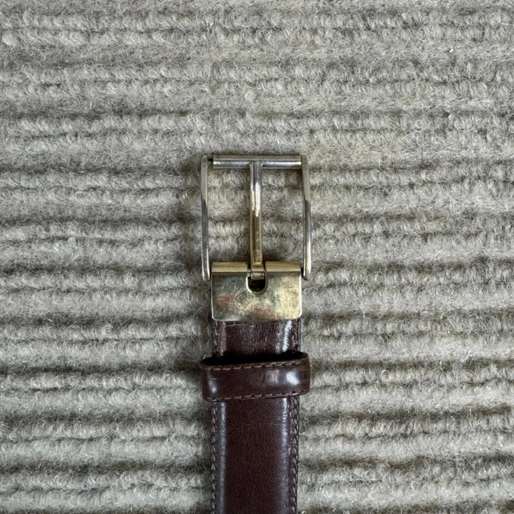 Saks Fifth Avenue Mens Brown Leather Dress Belt Size 34 Made in Italy 28219-291